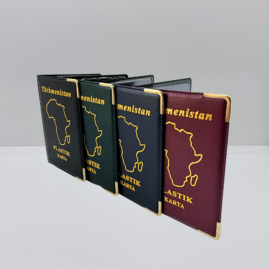 Autentico portadocumenti con errore di stampa (Silhouette dell'Africa)