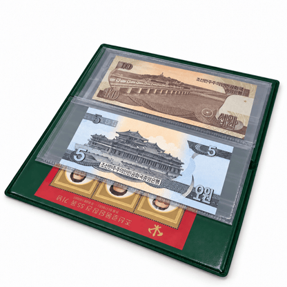 Complete set of collectible North Korean won (blue)