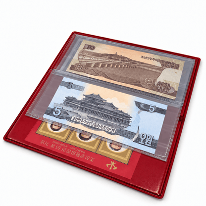 Complete set of collectible North Korean won (blue)