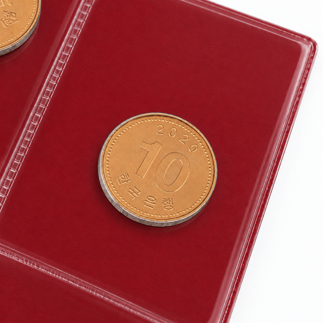 Complete set of collectible North Korean won (blue)