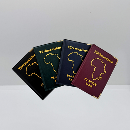 Autentico portadocumenti con errore di stampa (Silhouette dell'Africa)