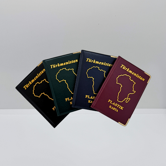 Autentico portadocumenti con errore di stampa (Silhouette dell'Africa)