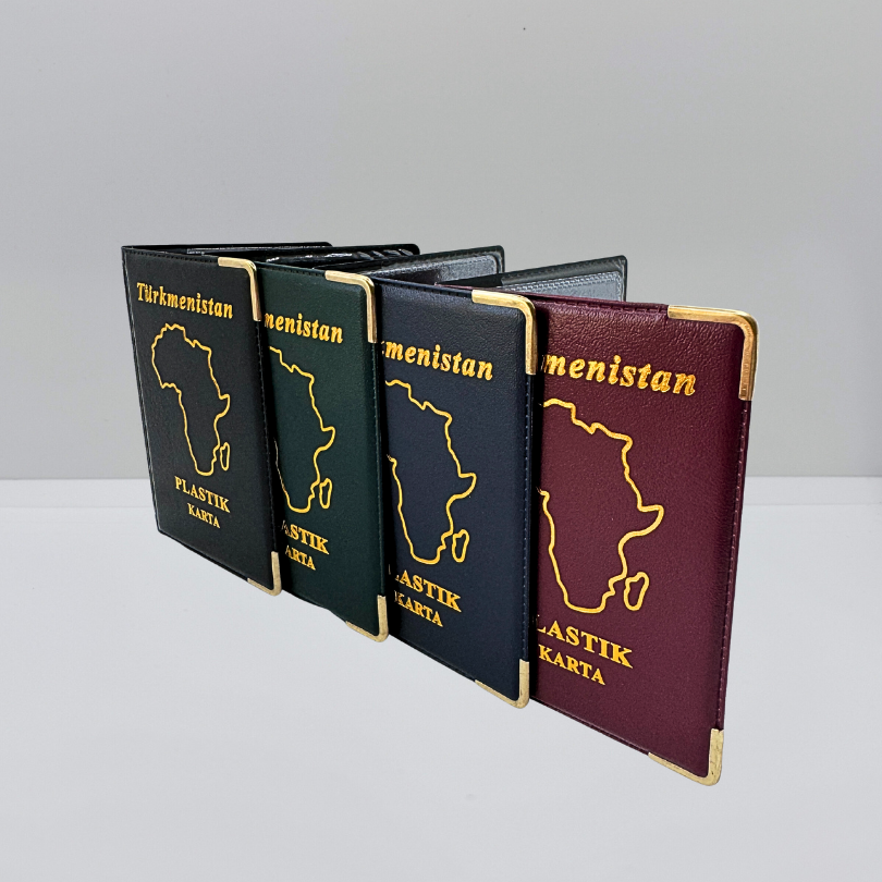 Autentico portadocumenti con errore di stampa (Silhouette dell'Africa)