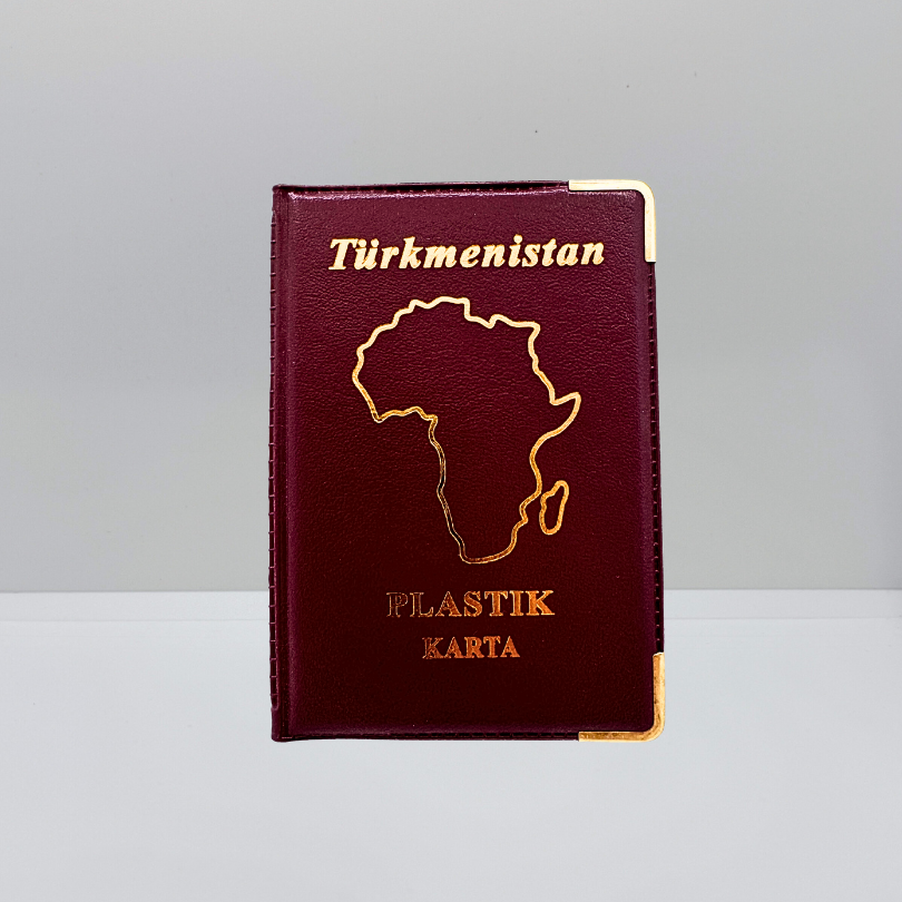 Autentico portadocumenti con errore di stampa (Silhouette dell'Africa)