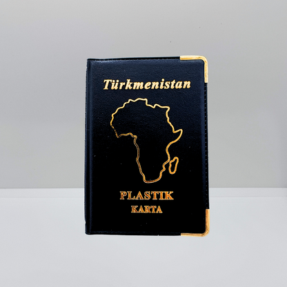 Autentico portadocumenti con errore di stampa (Silhouette dell'Africa)