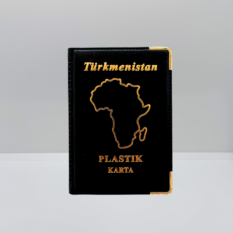 Autentico portadocumenti con errore di stampa (Silhouette dell'Africa)