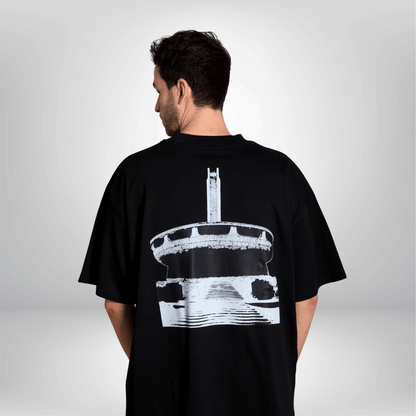 T-Shirt Oversize: Brutalist - Buzludzha (nera)